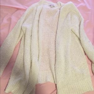 white fuzzy Cardigan