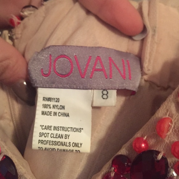 Red beaded Jovani couture prom dress dress gown - Picture 2 of 4