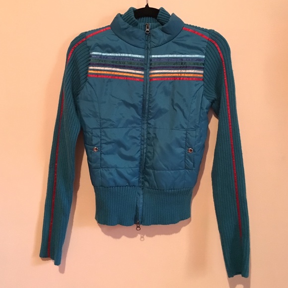 Rainbow ribbon sweater jacket