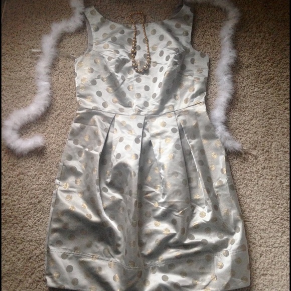 Eliza J. Dress! Silver and gold metallic!