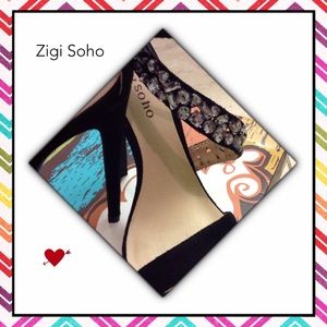 Black suede rhinestone sandals