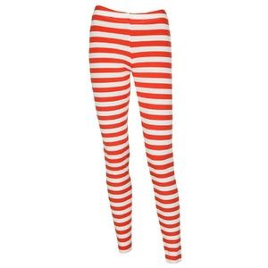 Orange & White striped leggings