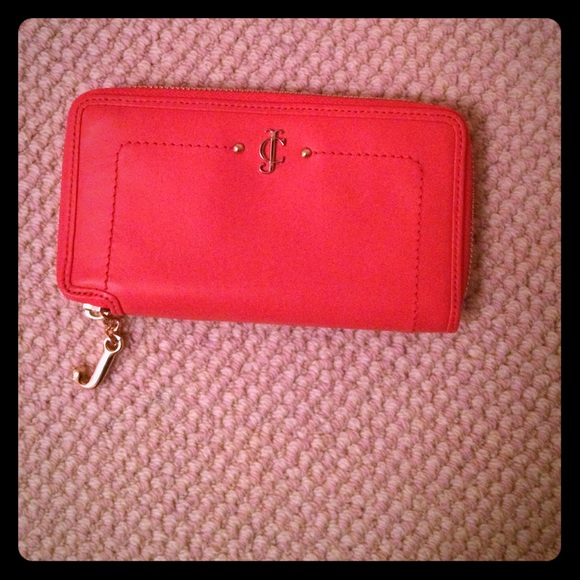 Juicy Couture zip around coral wallet