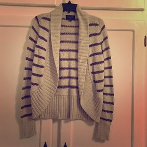 AE CREAM AND PURPLE SWEATER