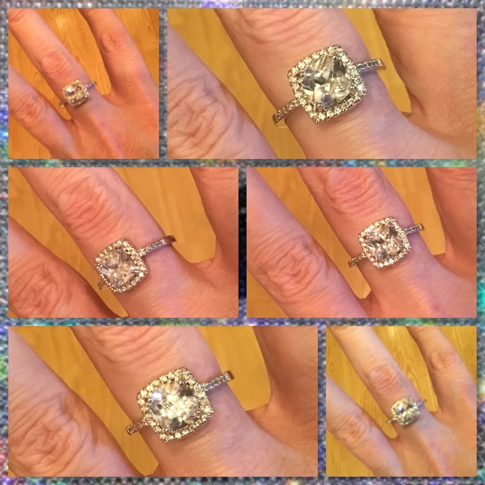 New 4CT Diamonique White Gold Filled Ring - Picture 5 of 5