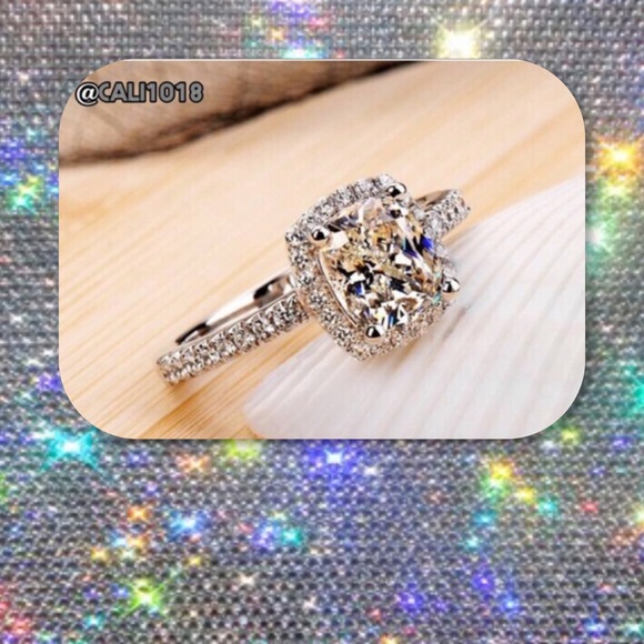 New 4CT Diamonique White Gold Filled Ring - Picture 2 of 5