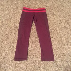 maroon lululemon Give Me Qi crops