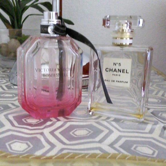 Victoria Secrets and Chanel bottles