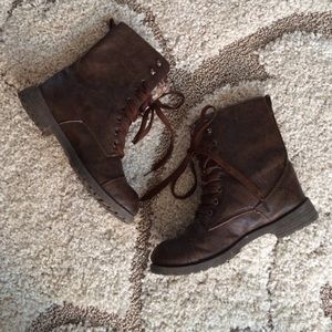 Dark Brown Lace Up Boots