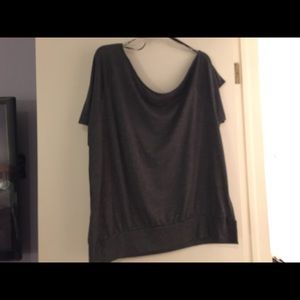 Gray and silver striped tee