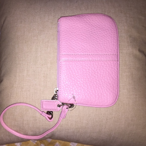 Pink coach wristlet