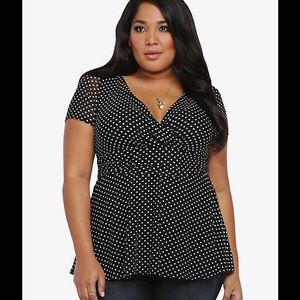 Navy blue, dotted shirt