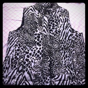 Multi-animal print vest