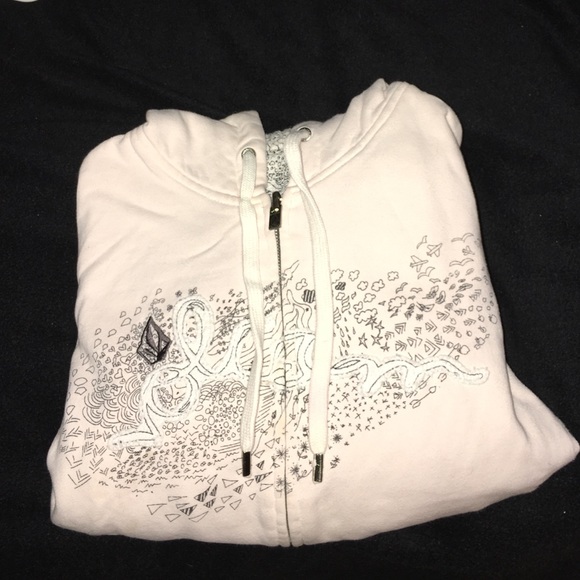 Pale pink reversible volocom sweatshirt.