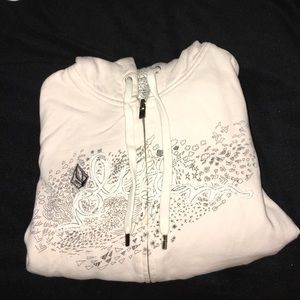 Pale pink reversible volocom sweatshirt.