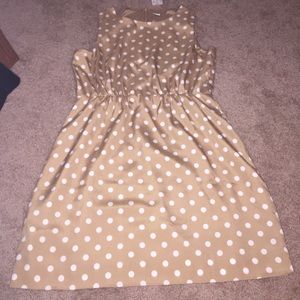 JCrew Tan Polka Dot Dress