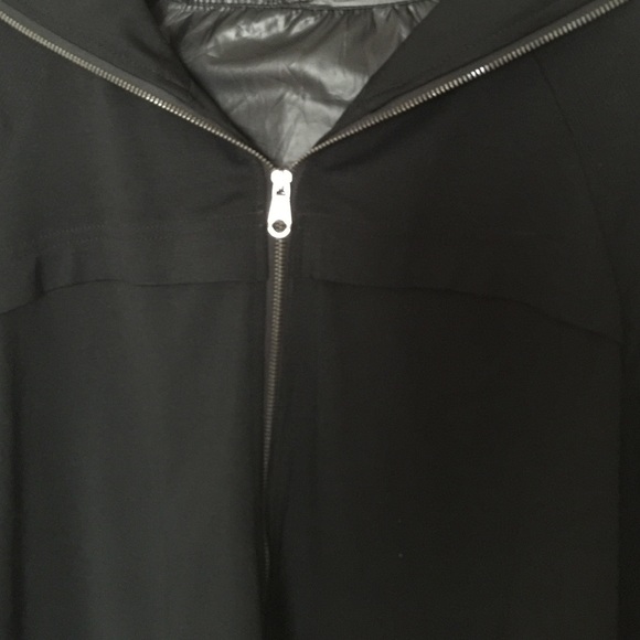 Women hoodie black long coat zip up coat