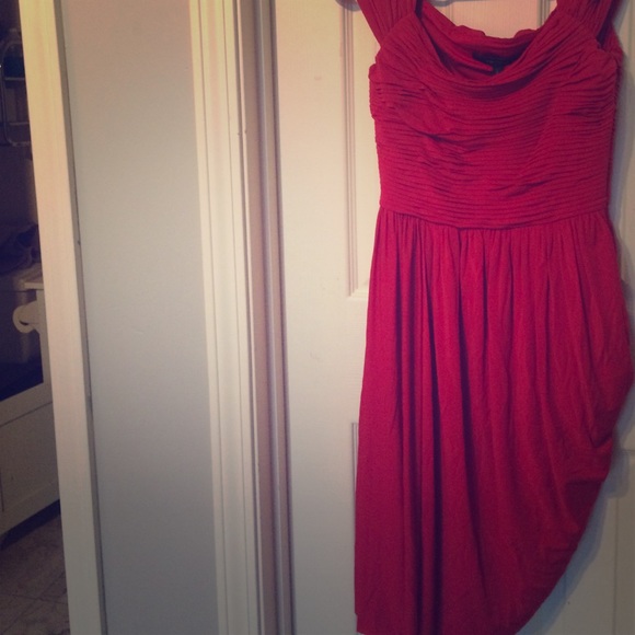 Red wine  to shoulder dress