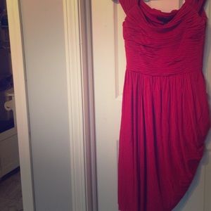 Red wine  to shoulder dress