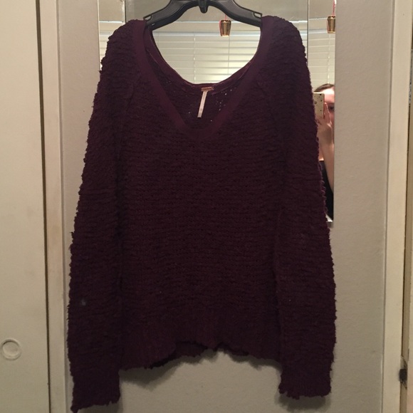Burgundy Free People Sweater