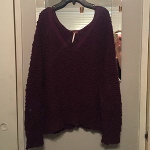 Burgundy Free People Sweater
