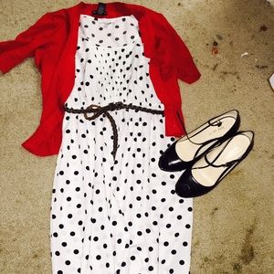 White Delia's polka dot dress