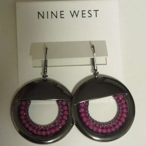 🚫SOLD! Nine West Beaded Hoop Earrings Fun