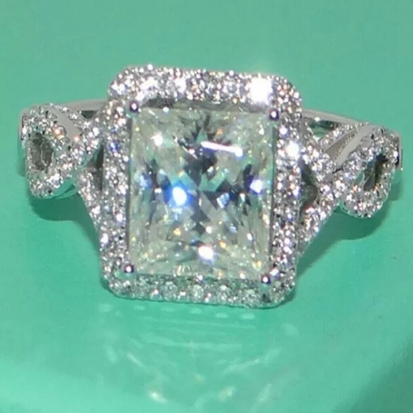 5x Wholesale Lot Huge Sapphire 925 Silver Ring - Picture 3 of 3