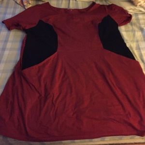 Red skater dress with pockets