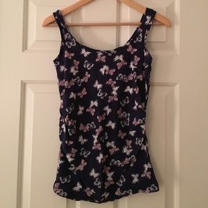 Butterfly Print Maternity Tank Top