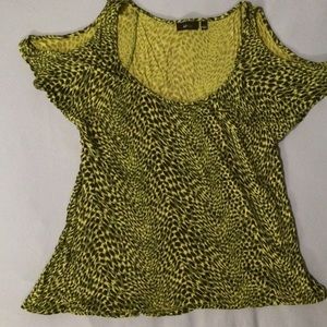 Shoulder Cut Out Python Print Top