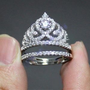 5x Wholesale Lot Huge Princess Crown Ring Sapphire