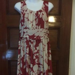 🚫 SOLD!Talbots Coral and Cream Sleeveless Dress