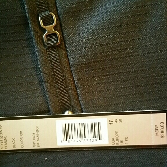 Tahari Two-Button Pinstripe Pantsuit - Picture 3 of 3