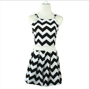 Black and white lace romper