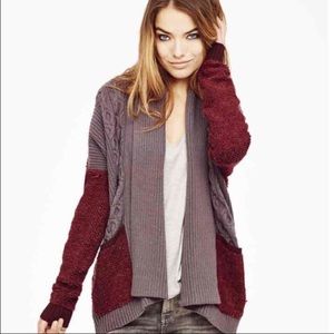 Love Scarlett Chuncky Stitch Mix Open Cardigan