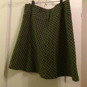 Loft Green and Brown wool skirt