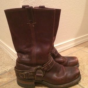 Frye leather harness boots. Womens 9. Gently used