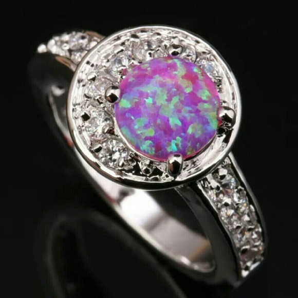 5x Wholesale Lot Pink Fire Opal 925 Silver Ring