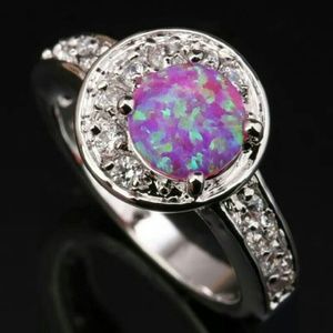 5x Wholesale Lot Pink Fire Opal 925 Silver Ring