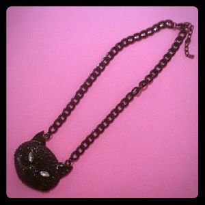 Rhinestone Cat Necklace