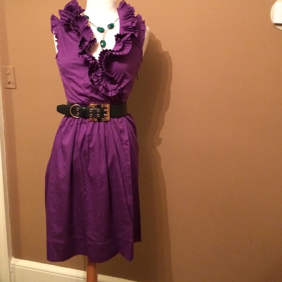 Deep purple ruffle dress