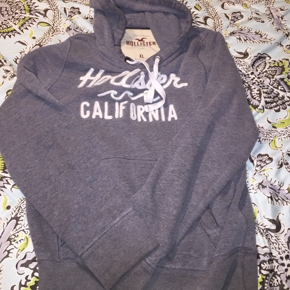 Hollister hoodie XL light grey men