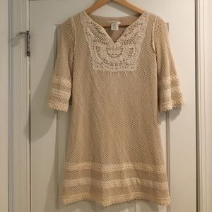 Bohemian style cream dress