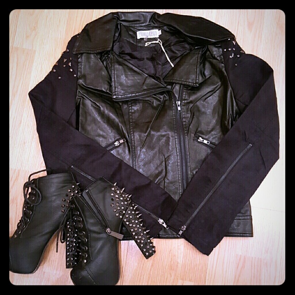 ⚡️Sale! ☆HP☆ Studded Motorcycle Jacket 💖 - Picture 2 of 5