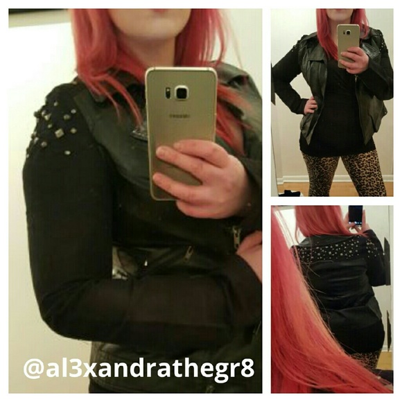 ⚡️Sale! ☆HP☆ Studded Motorcycle Jacket 💖 - Picture 3 of 5