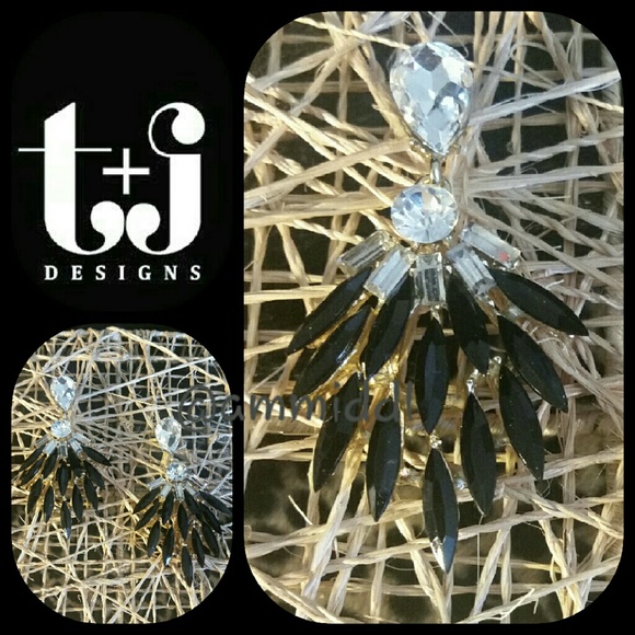 🆕Large Black Feather Teardrop Earrings - Picture 2 of 4