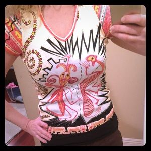 Aztec print unique BCBG T-shirt