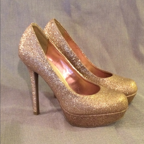 Candie's Gold Glitter Platform Heels