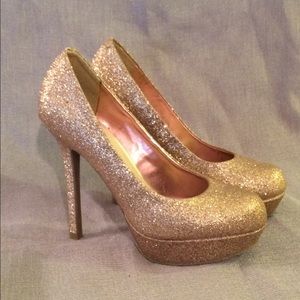 Candie's Gold Glitter Platform Heels